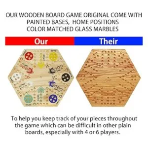 Juego de mesa Wahoo de mármol pintado de doble cara para 6_2