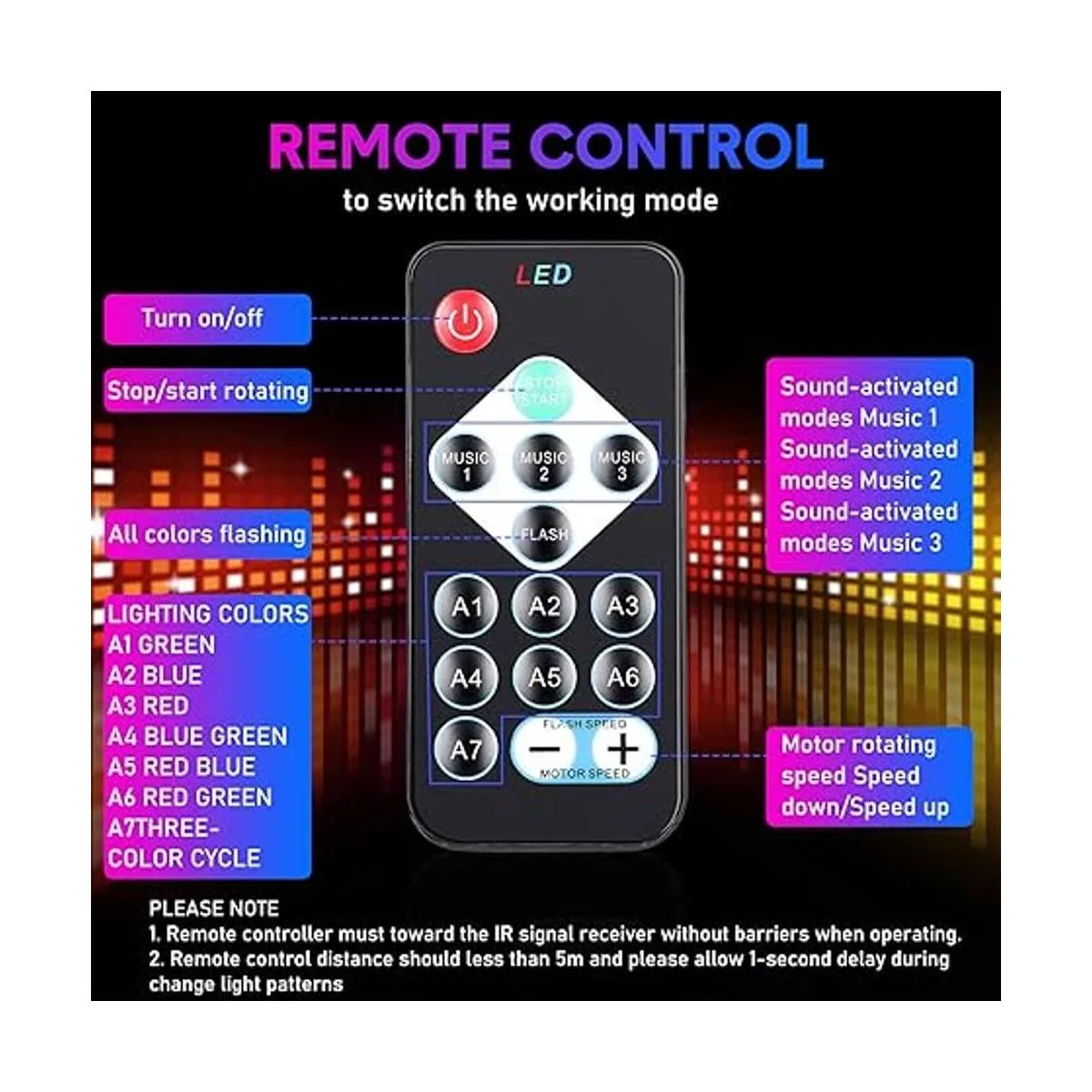 Paquete de 6 luces de fiesta de discoteca RGB DJ lámpara_3