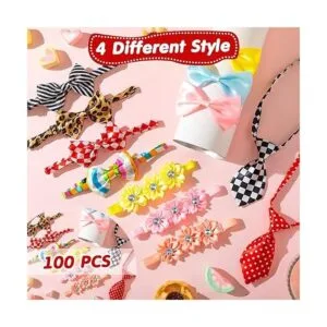 El juego de 100 corbatas ajustables para perros incluye 50_4