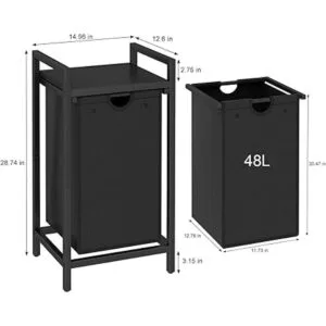 Cesta de lavandería de dos colores con bolsa de lavandería_3