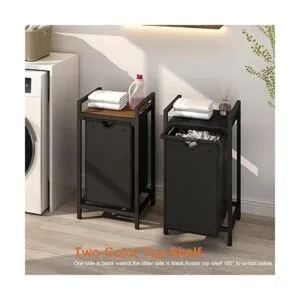 Cesta de lavandería de dos colores con bolsa de lavandería_2