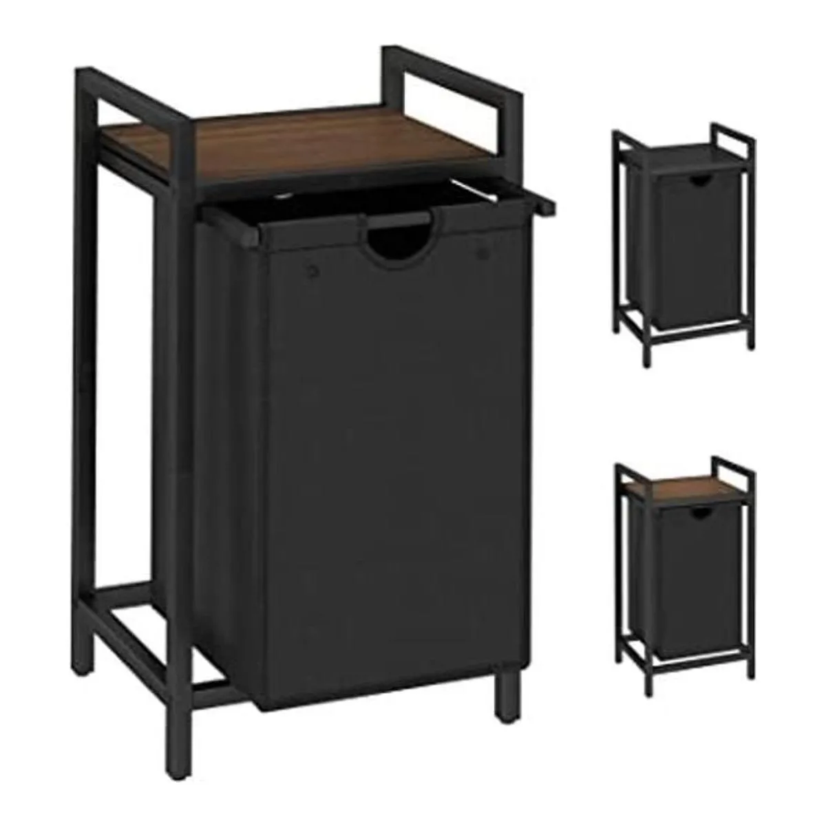 Cesta de lavandería de dos colores con bolsa de lavandería_1