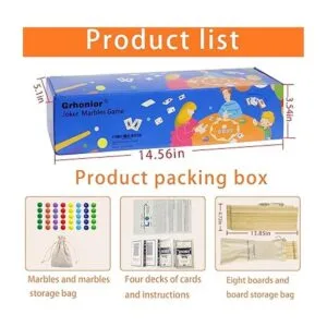 Grhonior Juego de canicas y Jokers de madera de pino para_5