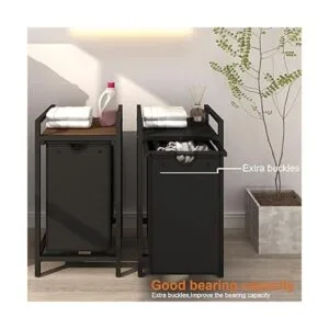 Cesta de lavandería de dos colores con bolsa de lavandería_5