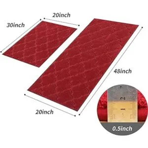 COSY HOMEER Alfombras de cocina suaves 2 piezas para_2