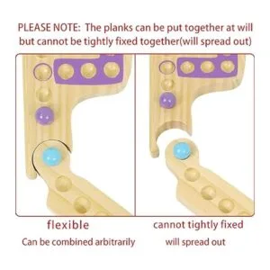 Grhonior Juego de canicas y Jokers de madera de pino para_4
