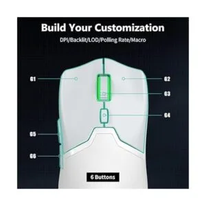 DELUX Mouse inalámbrico para juegos M800PRO con sensor PAW_5