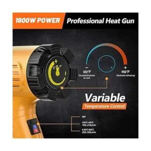 SEEKONE Heat Gun 1800W Heavy Duty Hot Air Gun Kit With_5
