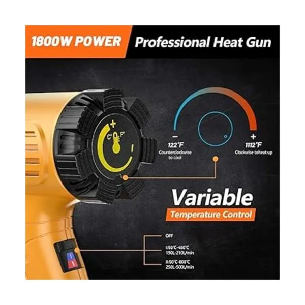 SEEKONE Heat Gun 1800W Heavy Duty Hot Air Gun Kit With_5