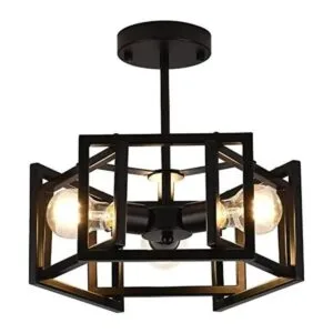 Lámpara de techo industrial de 3 luces montaje_1