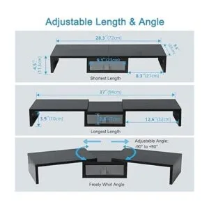 TEAMIX Elevador de soporte dual para monitor con cajón_2
