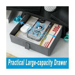 TEAMIX Elevador de soporte dual para monitor con cajón_3