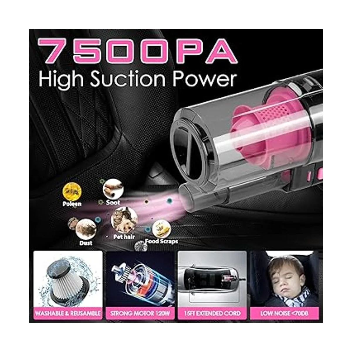 Viewsun Kit de limpieza de automóvil kit de detalles de_2