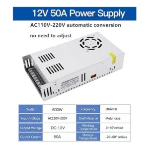 Fuente de alimentación CC 12 V 50 A convertidor de CA_2