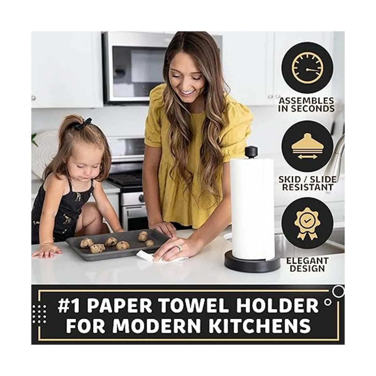 Soporte de toalla de papel negro de acero inoxidable_2