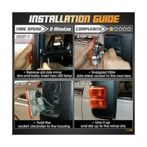 HERCOO Lente de luces de marcador de espejo lateral ámbar_5