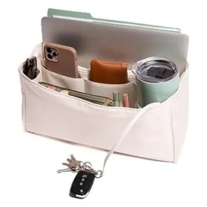 Organizador de bolsa de cuero vegano con compartimento_2