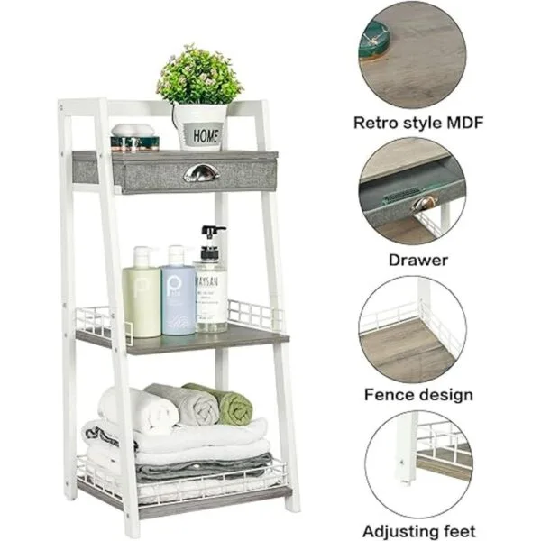 Estante de escalera de baño de 3 niveles estante de_4