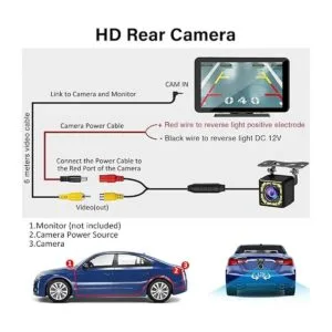 APHQUA Cámara trasera de 0.138 in para estéreo de coche_6