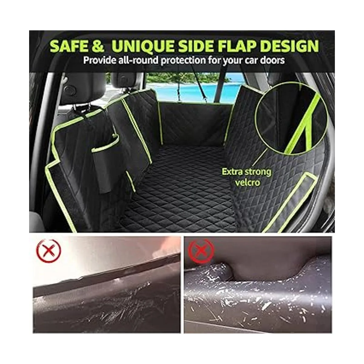 Nzonpet Fundas de asiento trasero para perro 100_3