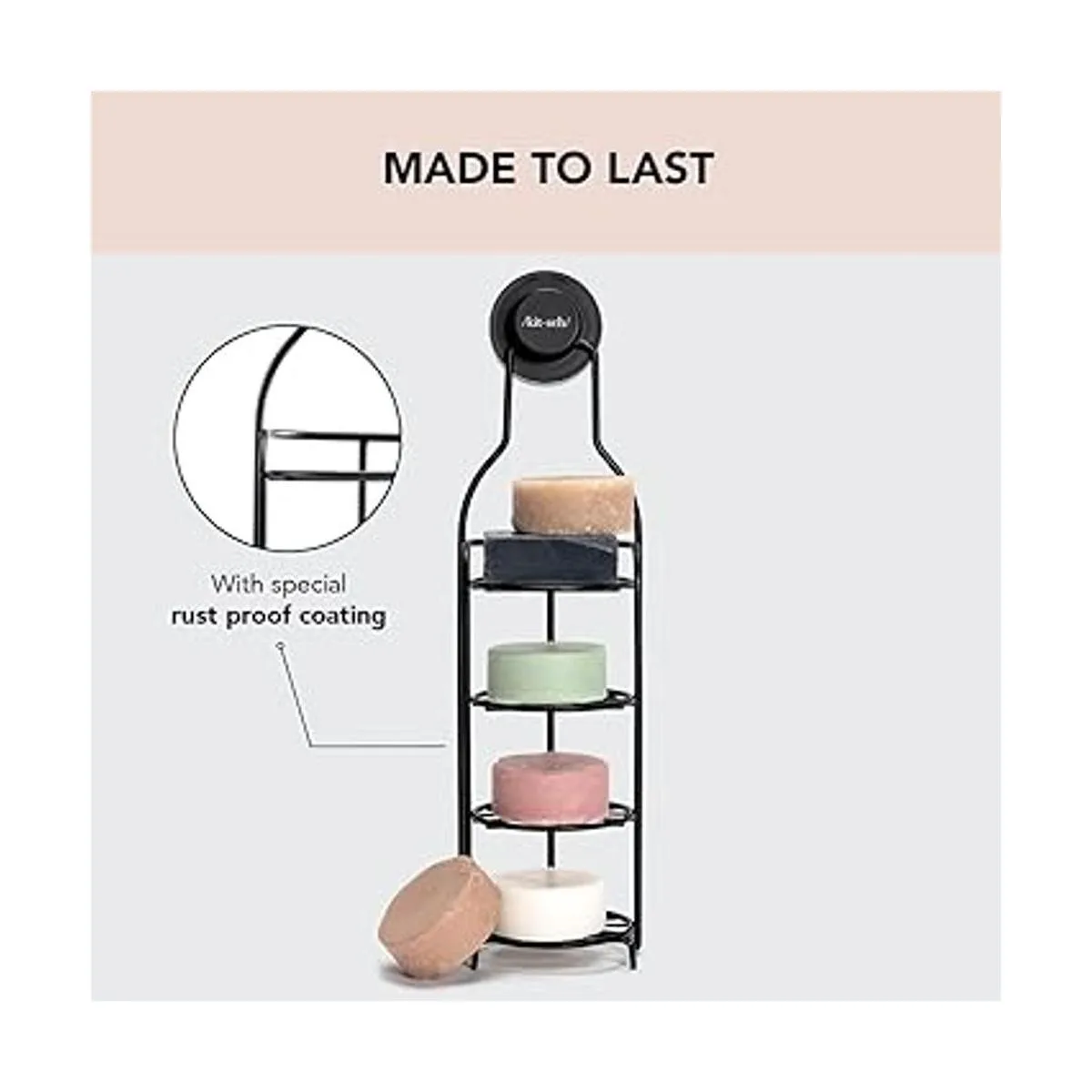 Kitsch Carrito de ducha autodrenante con estantes y_6