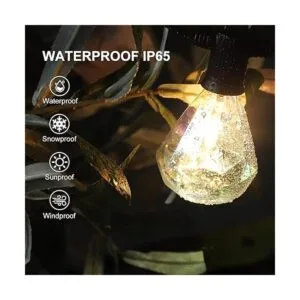 Cadena de luces LED para exteriores de 50 pies con 25_2