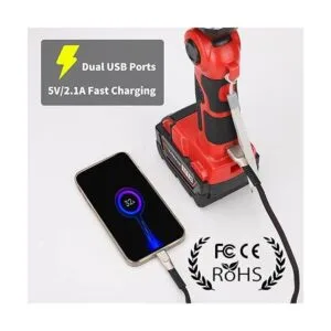 Luz de trabajo LED de 2000 LM para batería de litio_5