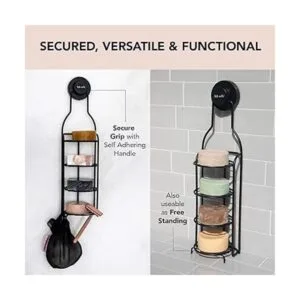 Kitsch Carrito de ducha autodrenante con estantes y_4