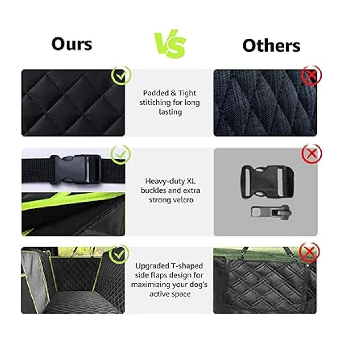 Nzonpet Fundas de asiento trasero para perro 100_5