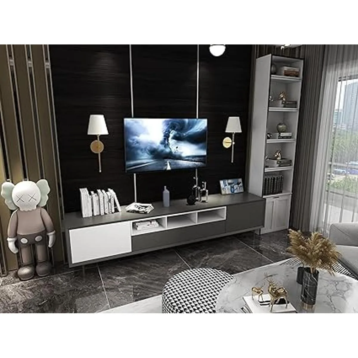 Tumgog Juego de 2 luces de pared a pilas con control_4