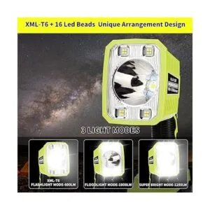 Linterna LED de 1250 lm compatible con batería Ryobi de 18_3