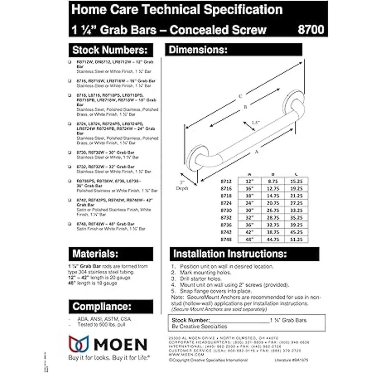Barra de agarre Moen SecureMount R8732P_6