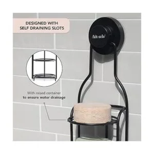 Kitsch Carrito de ducha autodrenante con estantes y_5