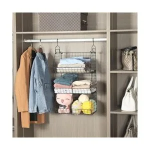 Estantes colgantes de armario de 3 niveles con divisor_5