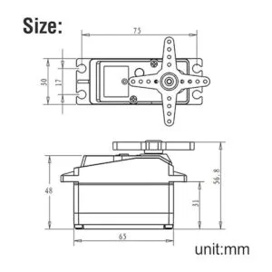 ZOSKAY Servo digital de 176.4 lbs 8.4 V de engranaje de_7
