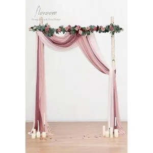 Floroom Tela drapeada para arco de boda 3 paneles de tela_3