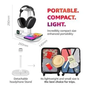 Soporte para auriculares con cargador inalámbrico 4 en 1_6