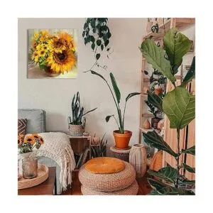 Decoración de baño de girasol de otoño para decoración de_3