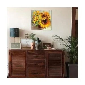 Decoración de baño de girasol de otoño para decoración de_4