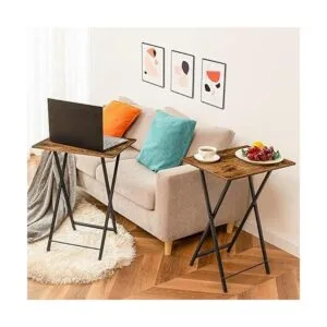 HOOBRO Tablas plegables para TV juego de 2 mesas_3