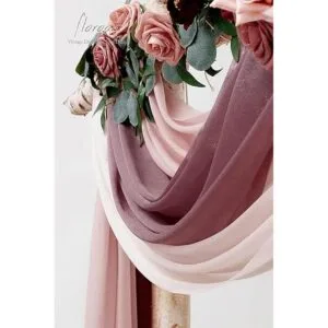 Floroom Tela drapeada para arco de boda 3 paneles de tela_4