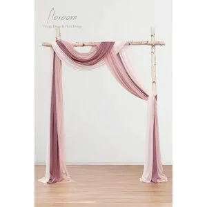 Floroom Tela drapeada para arco de boda 3 paneles de tela_2