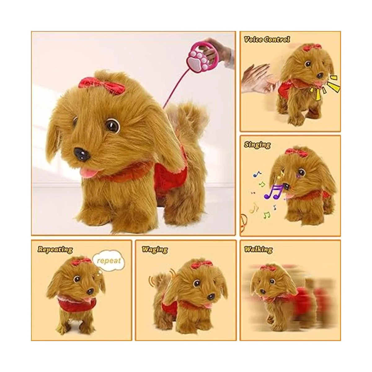 Toy Dog Walk and Bark Sing Tail Lick Repeat What You_2