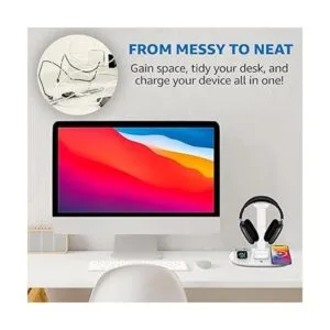 Soporte para auriculares con cargador inalámbrico 4 en 1_4