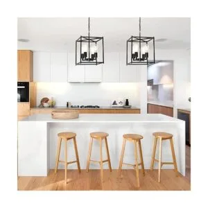 TELAFLY Lámpara de araña de 4 luces estilo rústico_2