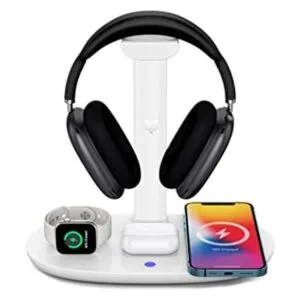Soporte para auriculares con cargador inalámbrico 4 en 1_1