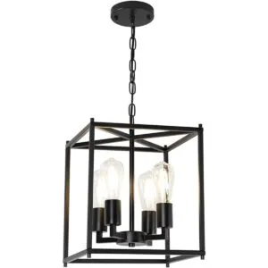 TELAFLY Lámpara de araña de 4 luces estilo rústico_3