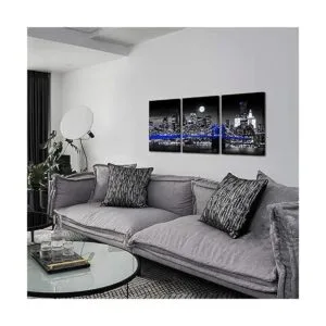 Biuteawal Lienzo con impresión en lienzo de la ciudad de_4