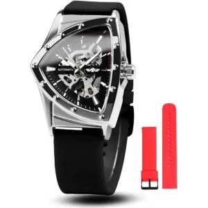 Caluxe Reloj de pulsera mecánico automático de esqueleto_1