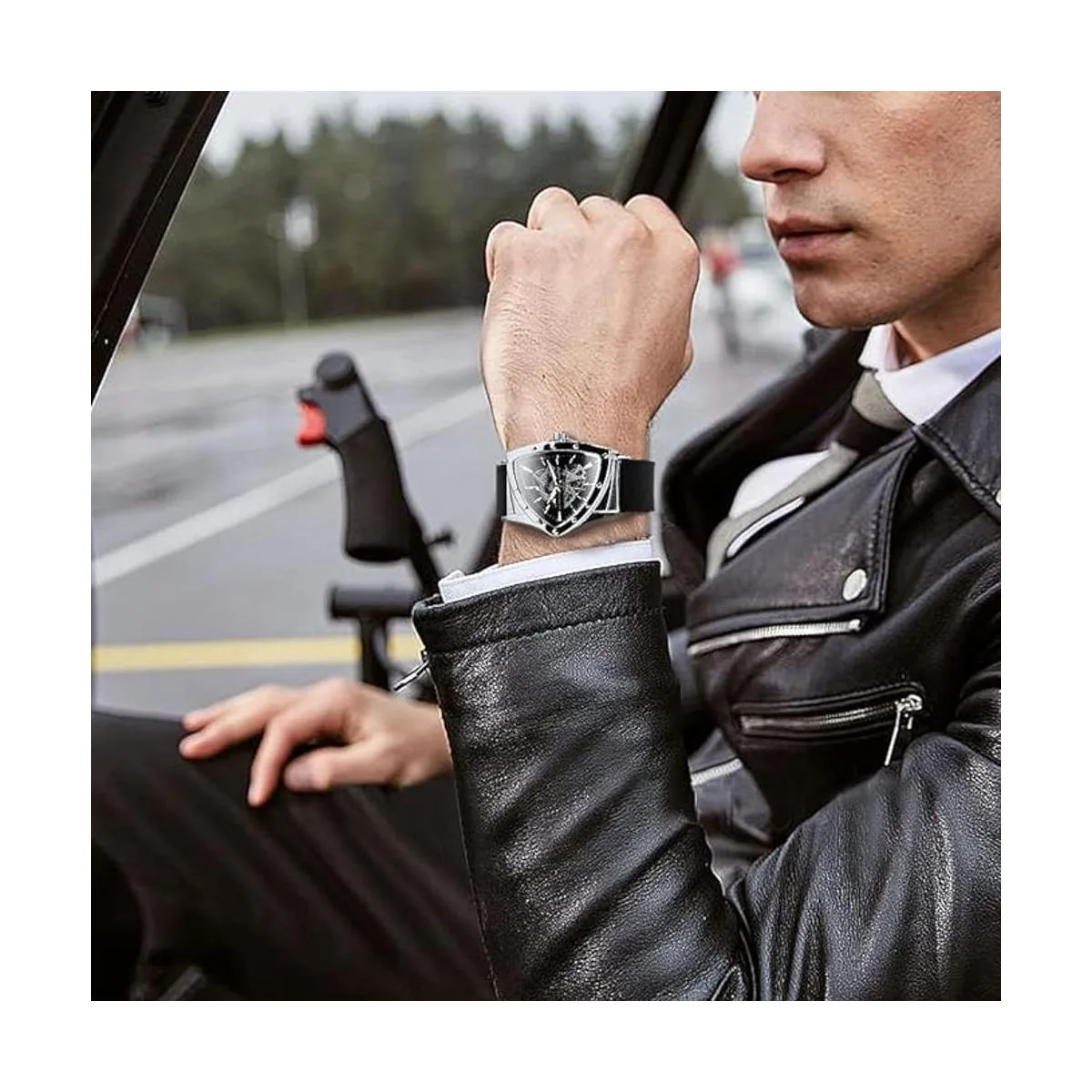 Caluxe Reloj de pulsera mecánico automático de esqueleto_2